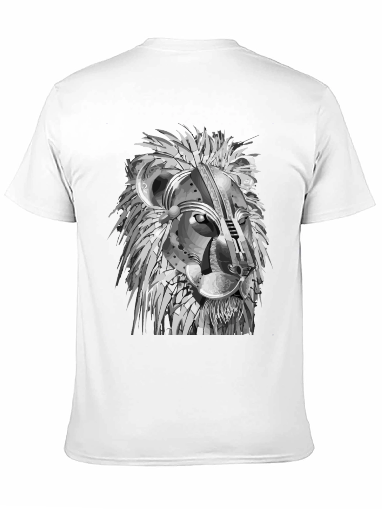 Lion Graphic Print Crew Neck Tee