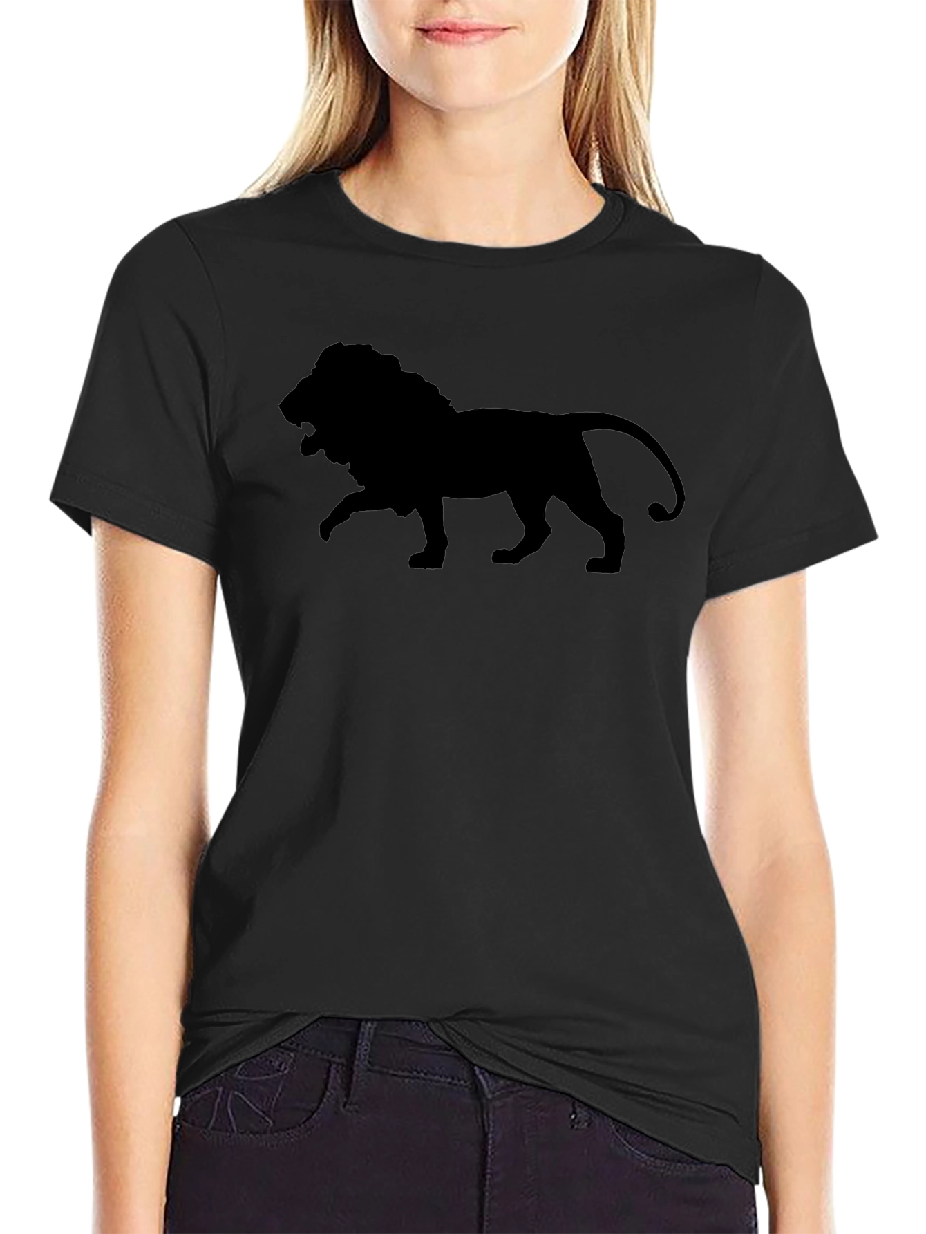 Lion Silhouette Black T-Shirt