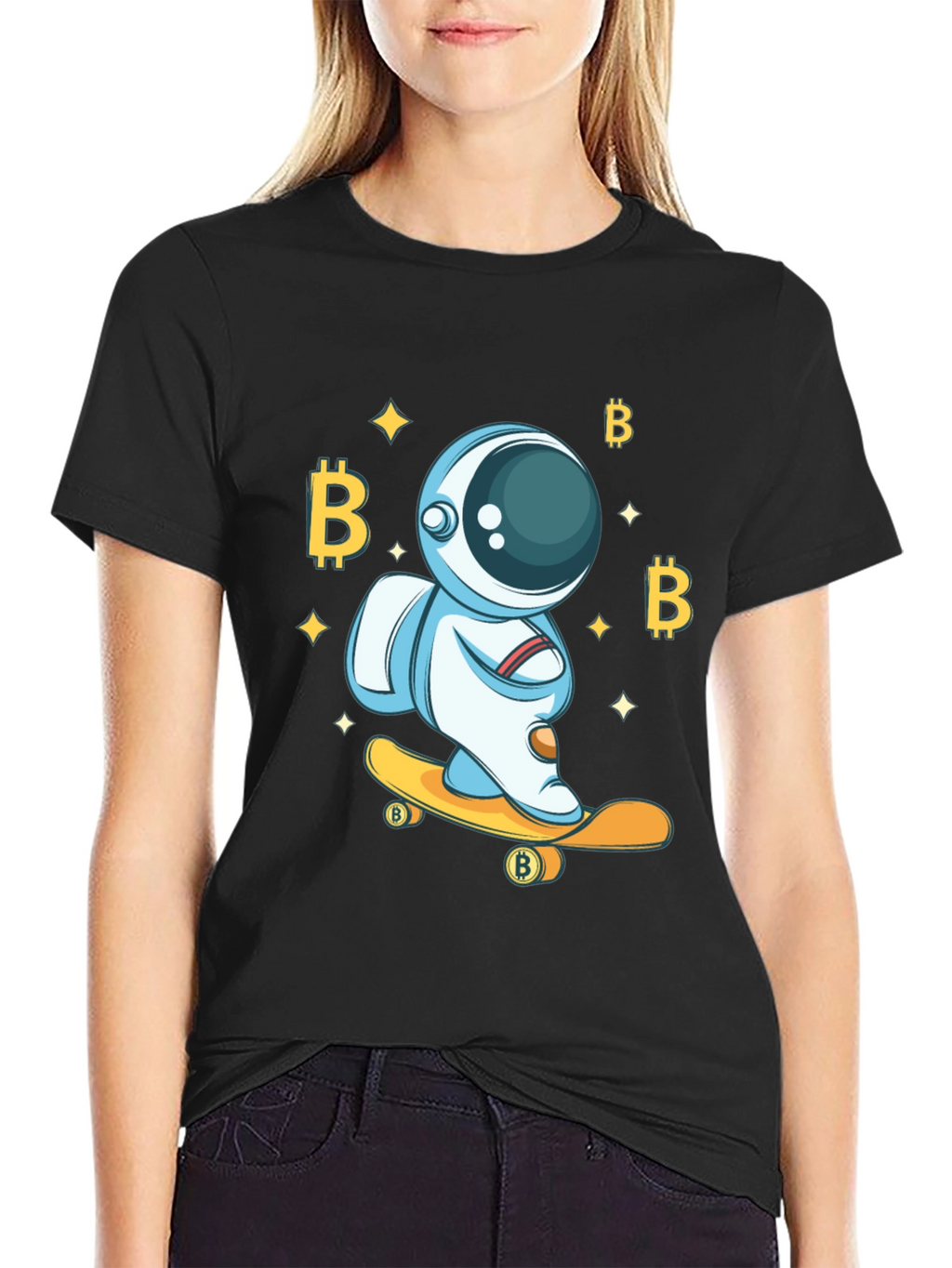 Bitcoin Astronaut Skateboard T-Shirt - Crypto Tee