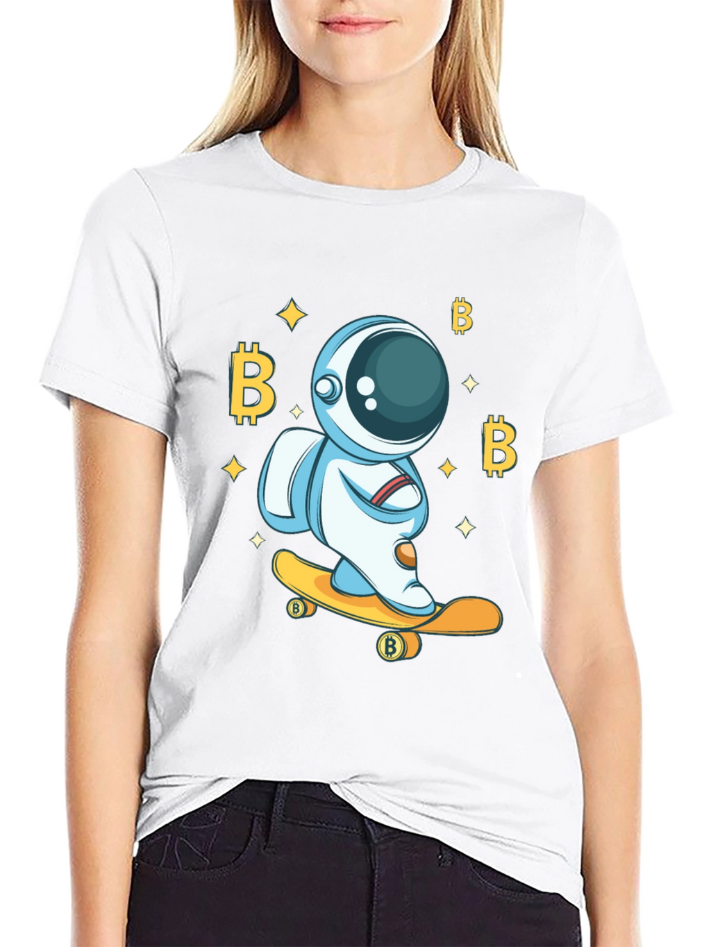 Bitcoin Astronaut Skateboard T-Shirt - Crypto Tee