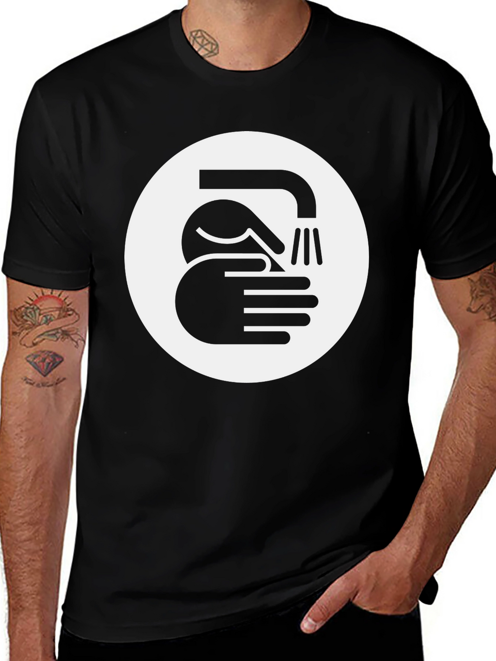 Wash Your Hands Graphic Tee - Black