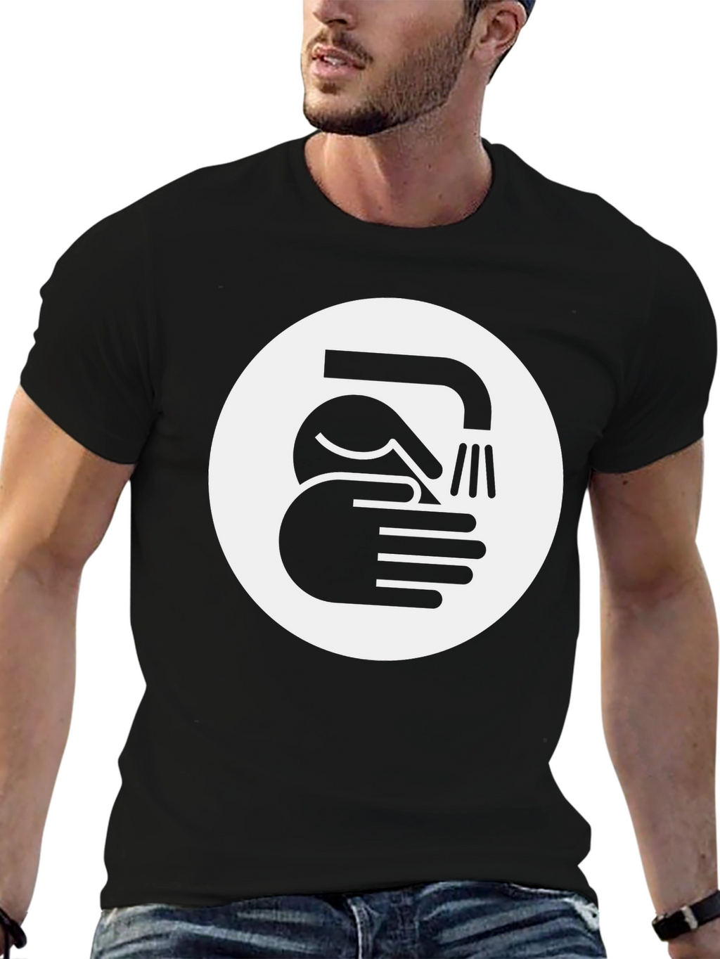 Wash Your Hands Graphic Tee - Black