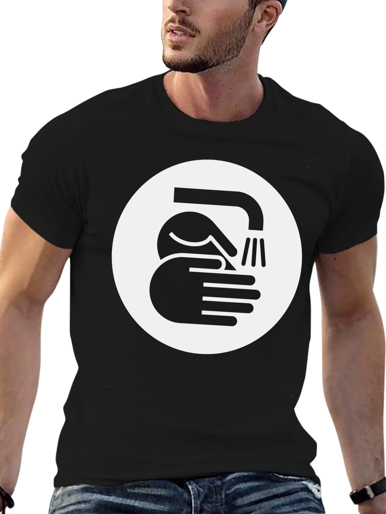 Wash Your Hands Graphic Tee - Black