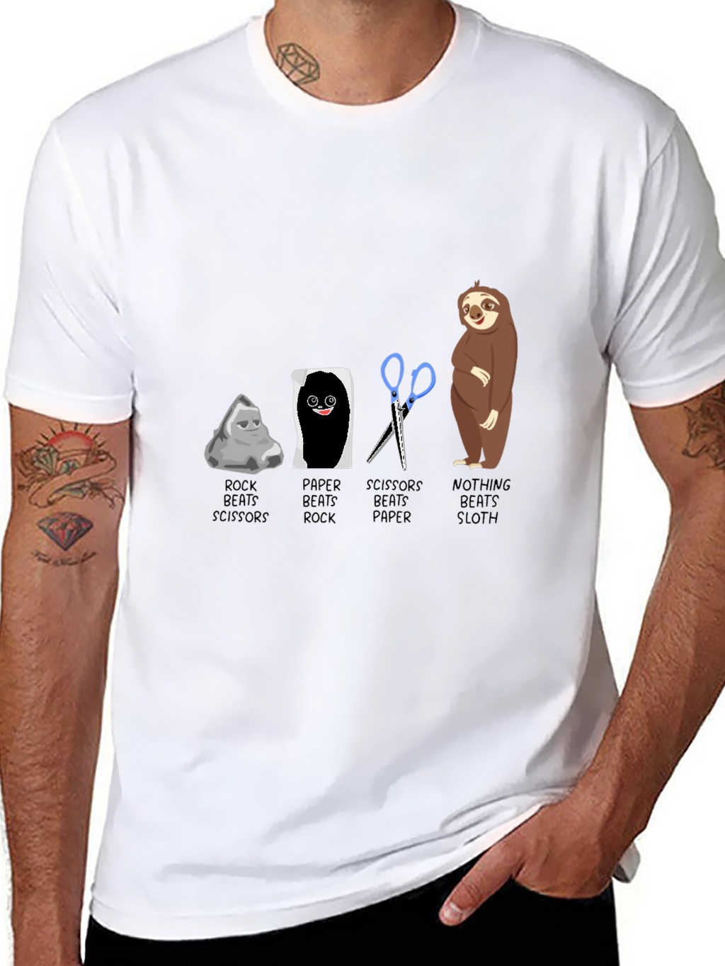 Rock Paper Scissors Sloth T-Shirt