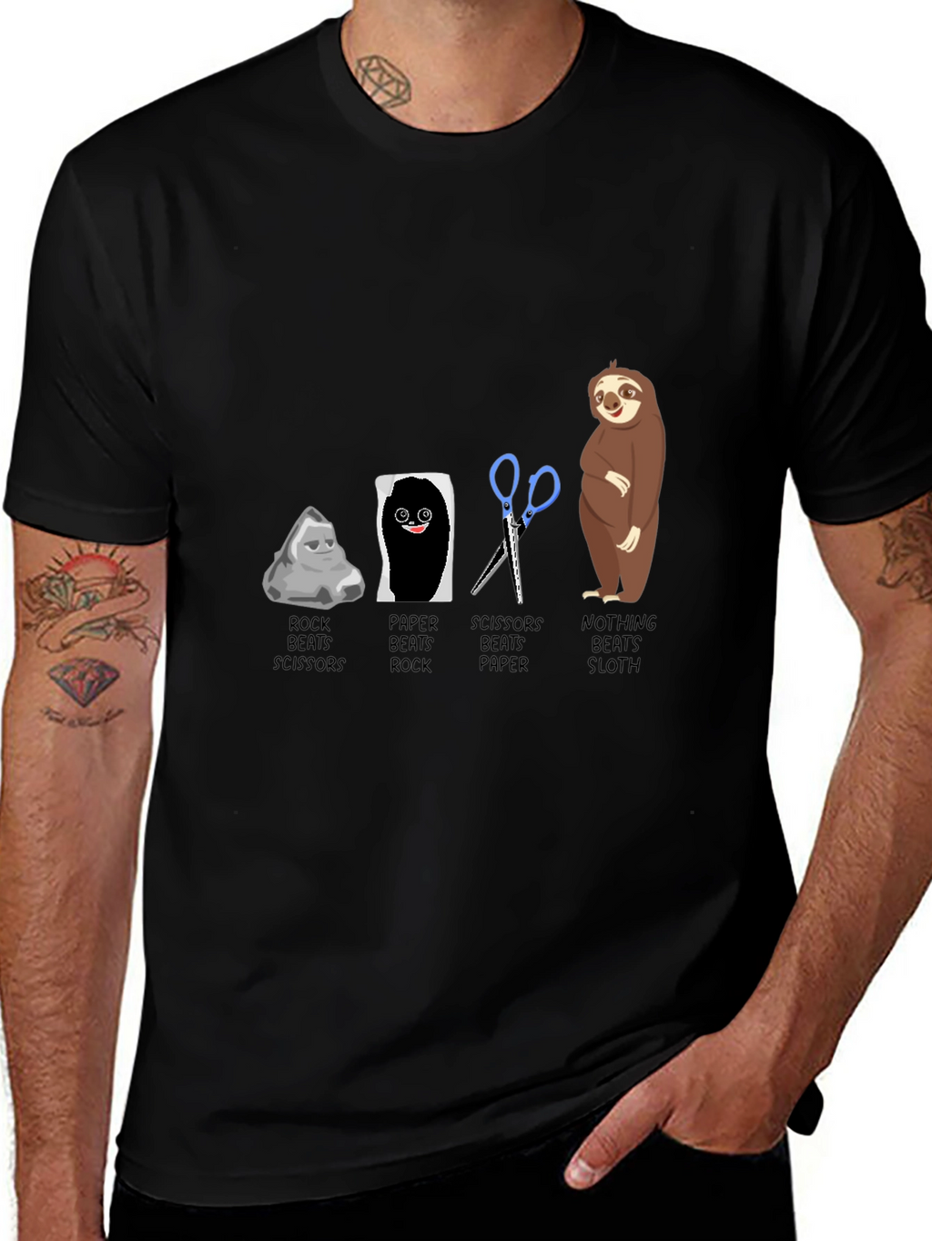 Rock Paper Scissors Sloth T-Shirt