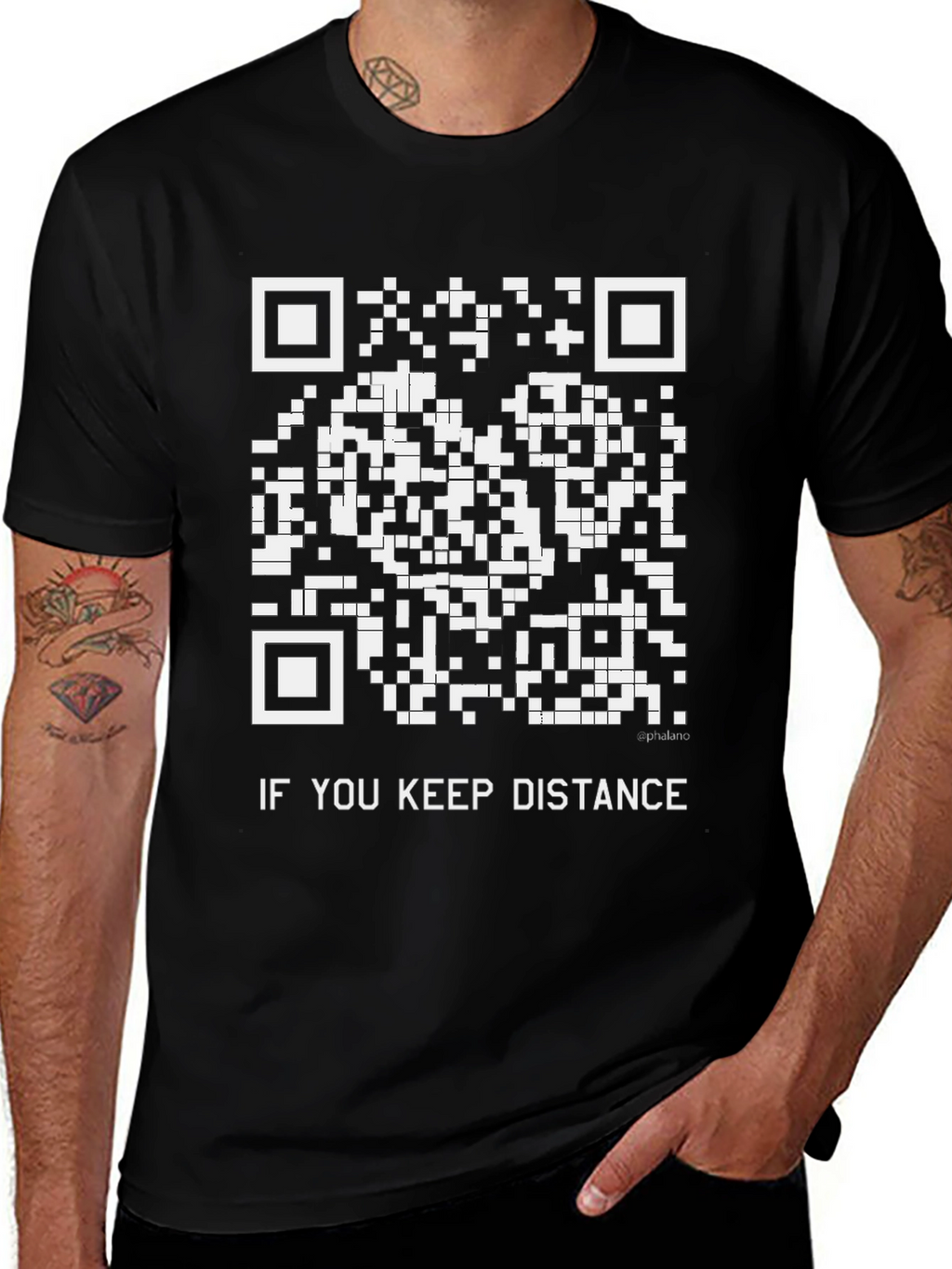 Social Distance QR Code T-Shirt