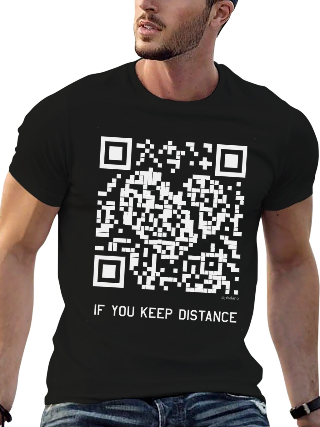 Social Distance QR Code T-Shirt