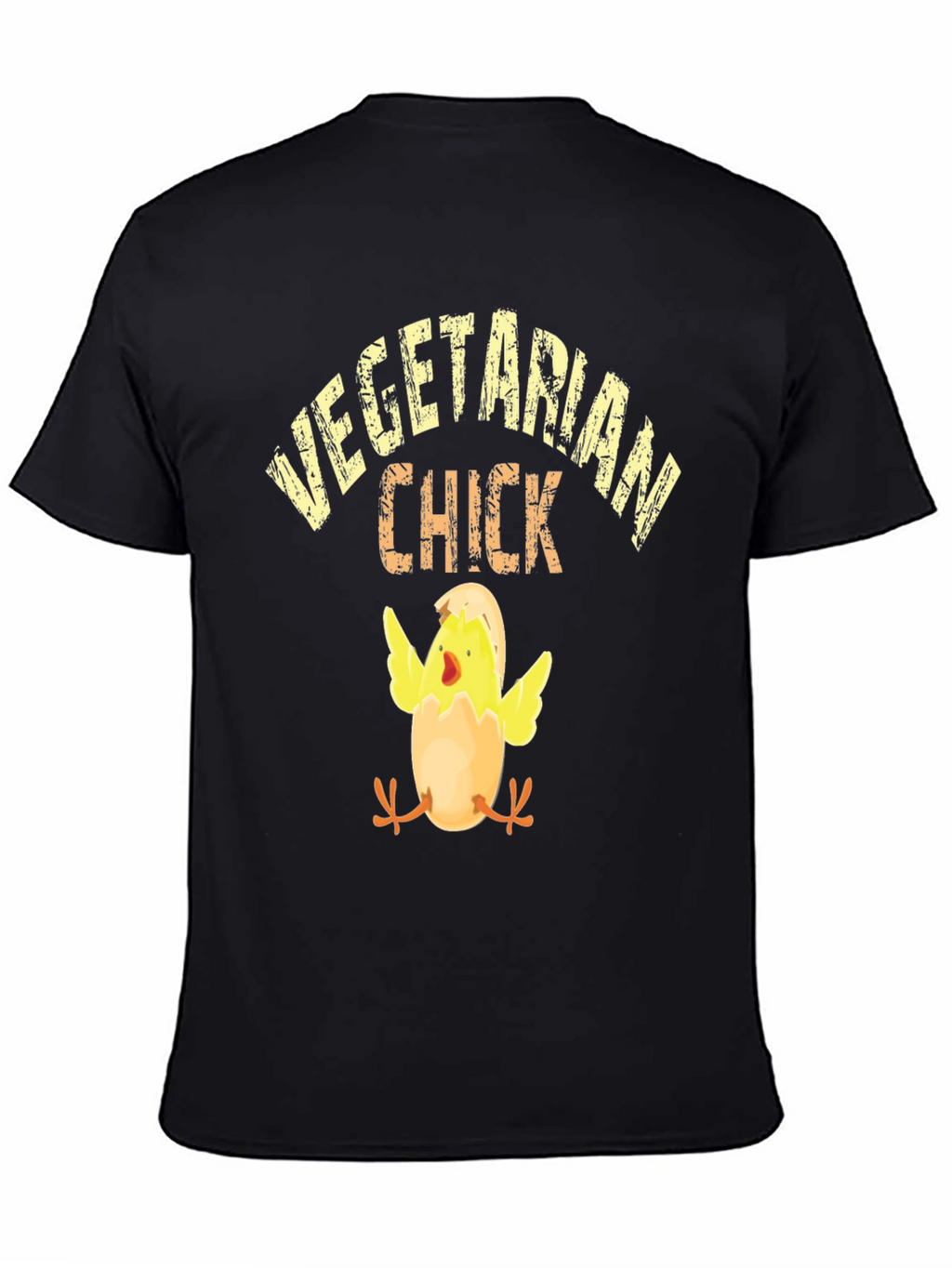 Vegetarian Chick Graphic T-Shirt - Black
