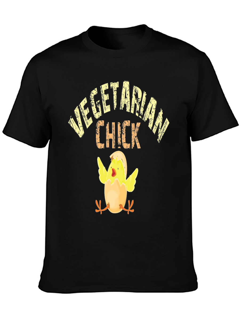 Vegetarian Chick Graphic T-Shirt - Black