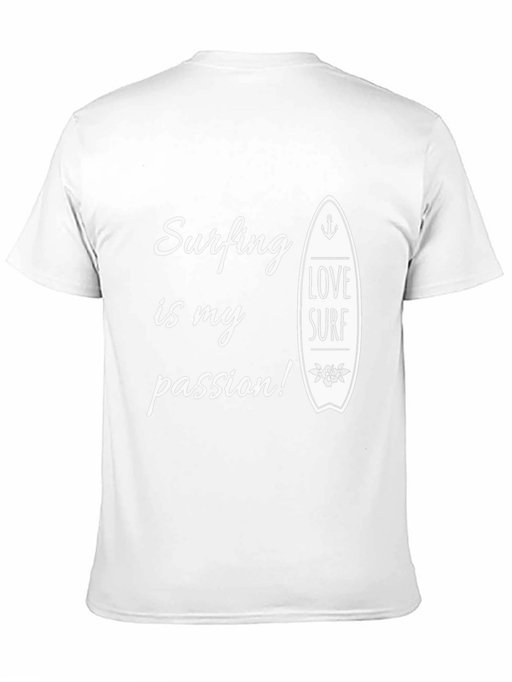 Surfing Is My Passion Black Graphic Tee