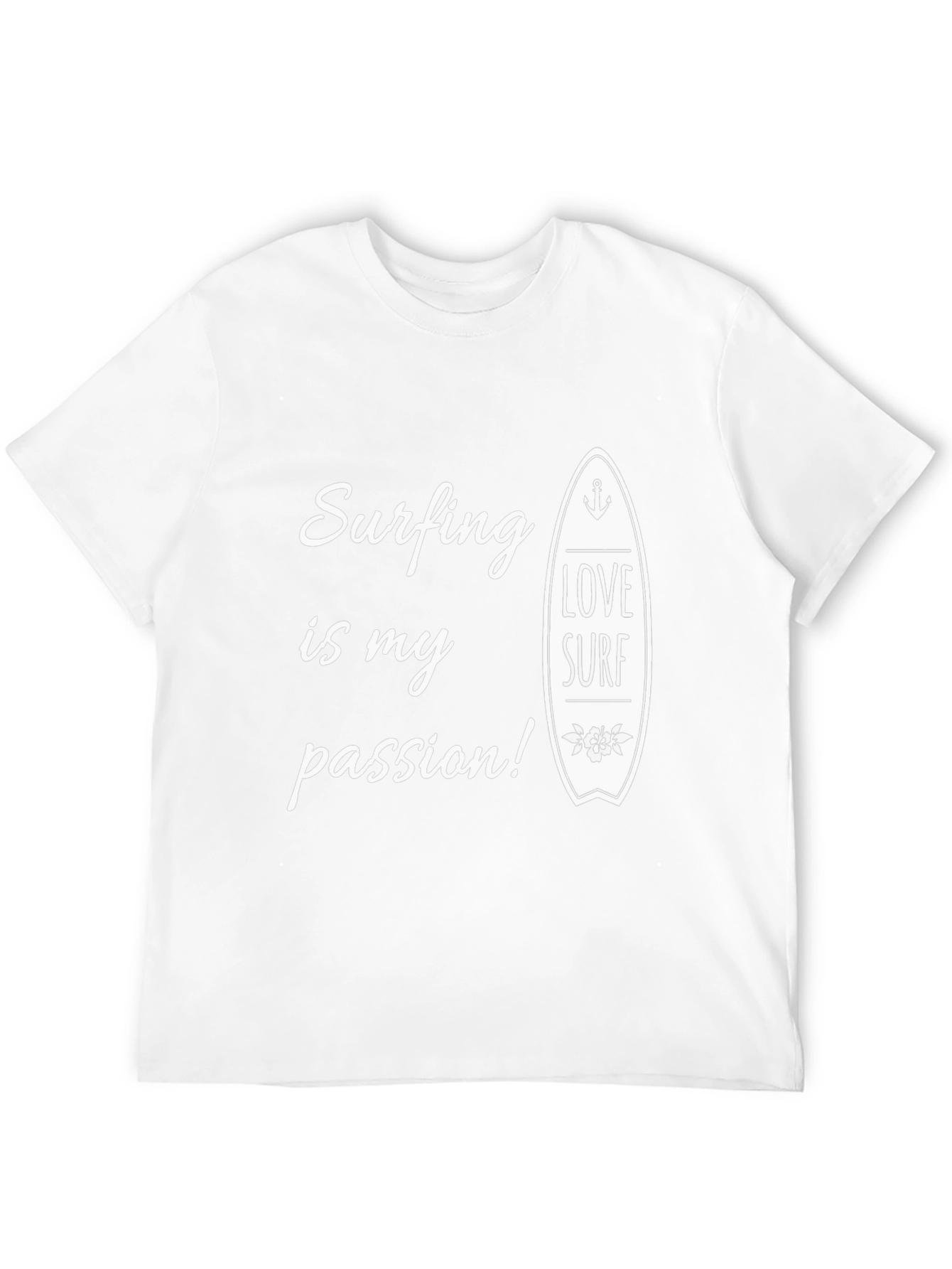 Surfing Is My Passion Black Graphic Tee