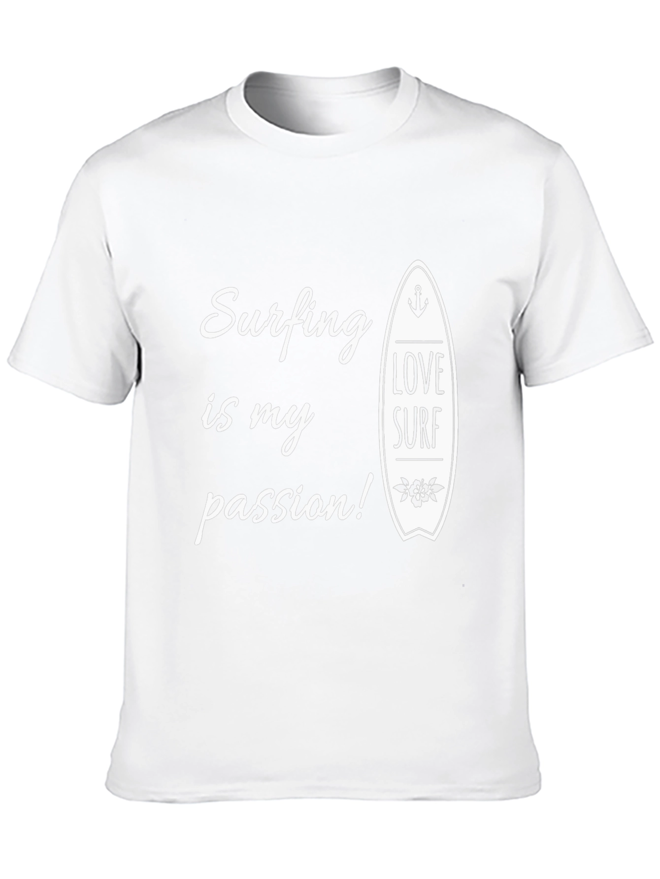 Surfing Is My Passion Black Graphic Tee