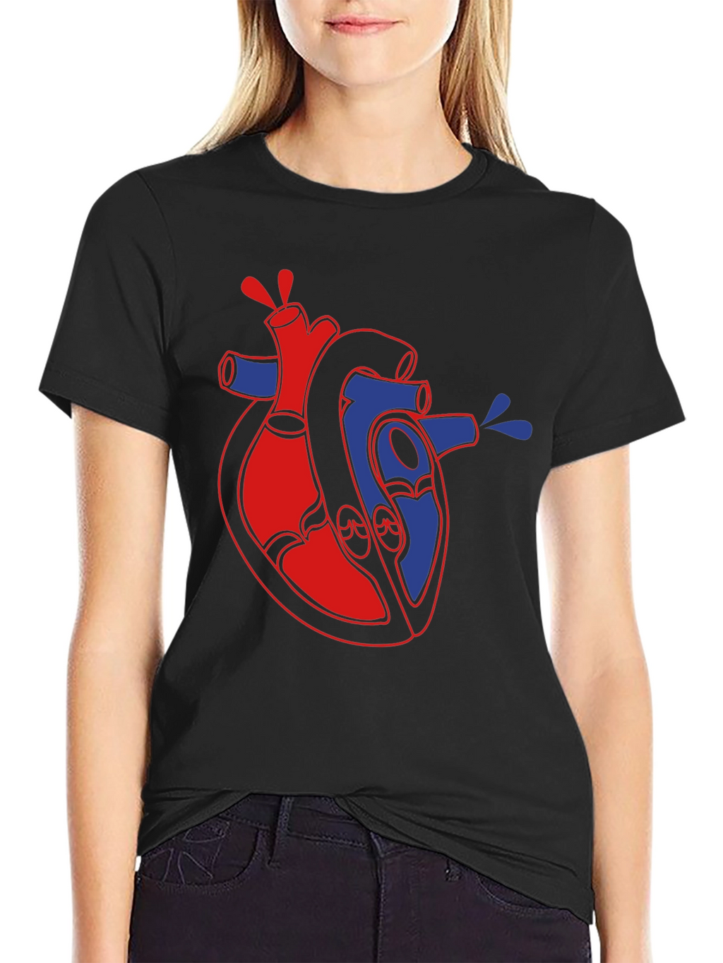 Anatomical Heart Graphic Black T-Shirt