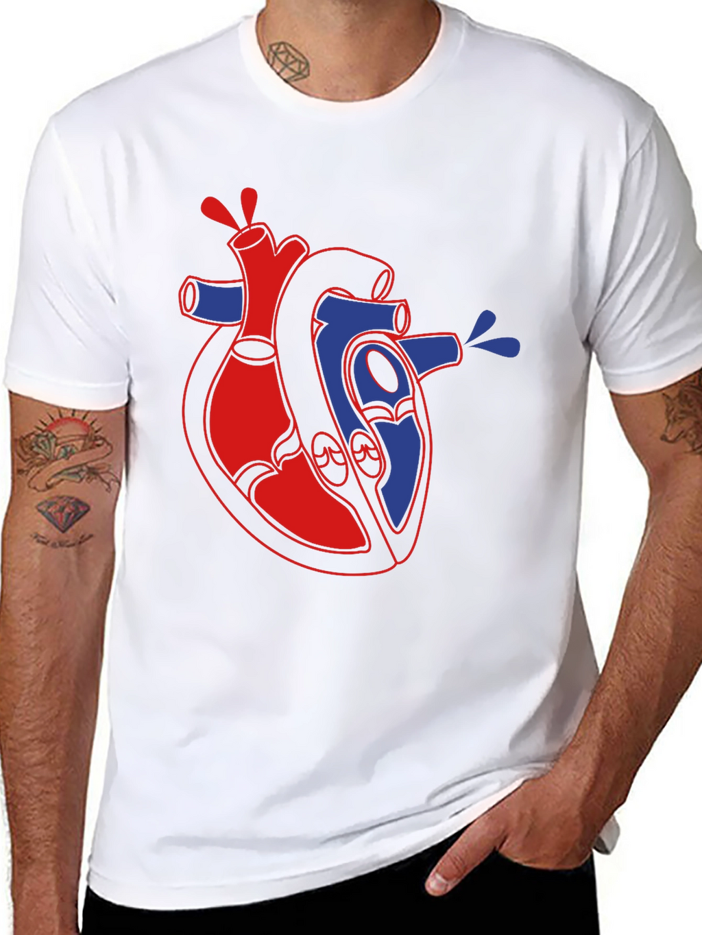 Anatomical Heart Graphic Black T-Shirt