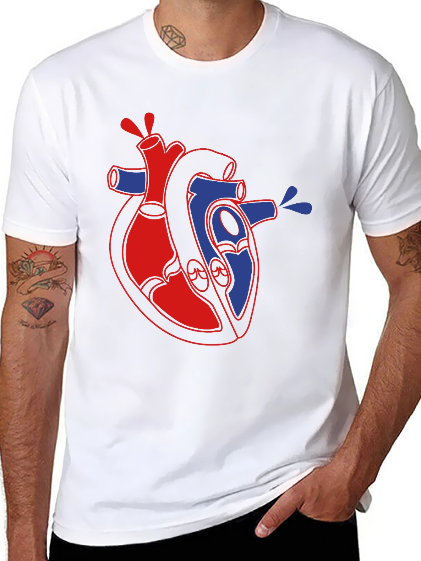 Anatomical Heart Graphic Black T-Shirt
