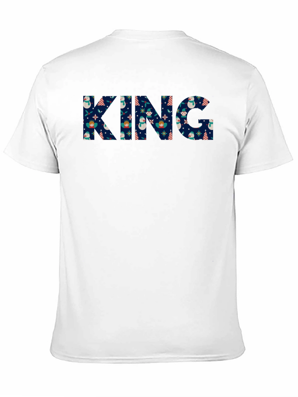 King Christmas Pattern Black T-Shirt