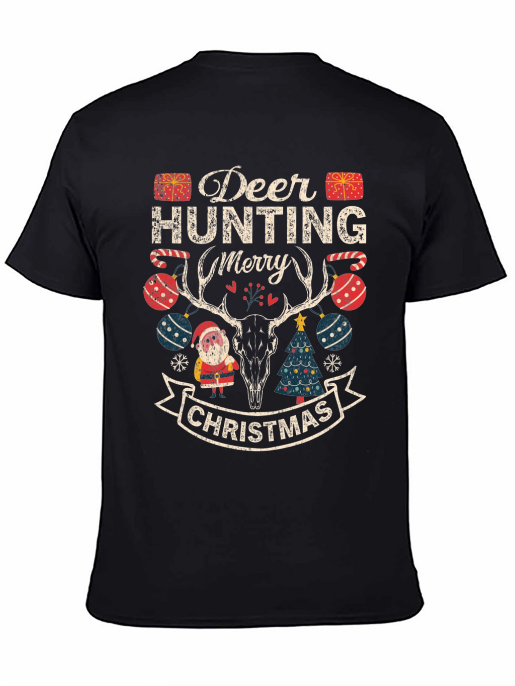 Deer Hunting Merry Christmas Graphic Tee
