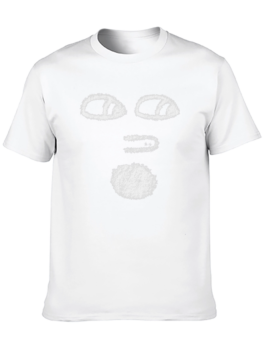 Abstract Face Graphic Tee - Black Cotton T-Shirt