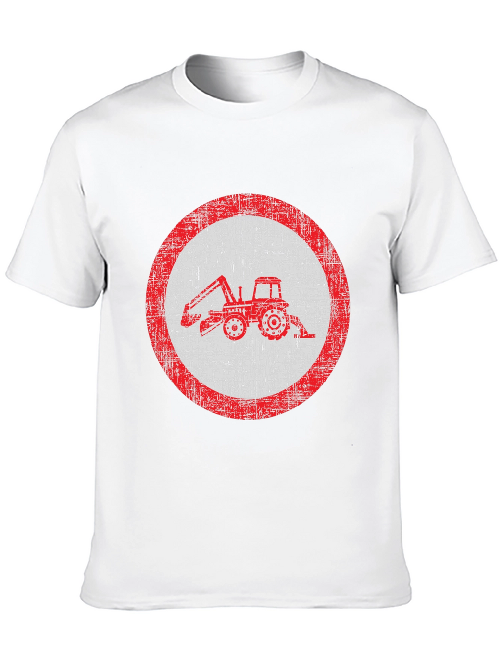 Distressed Tractor Graphic Tee - Black Cotton Blend