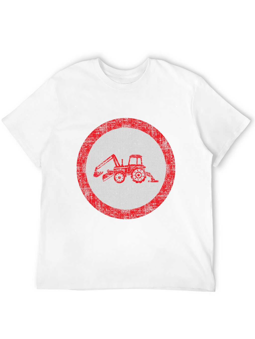 Distressed Tractor Graphic Tee - Black Cotton Blend