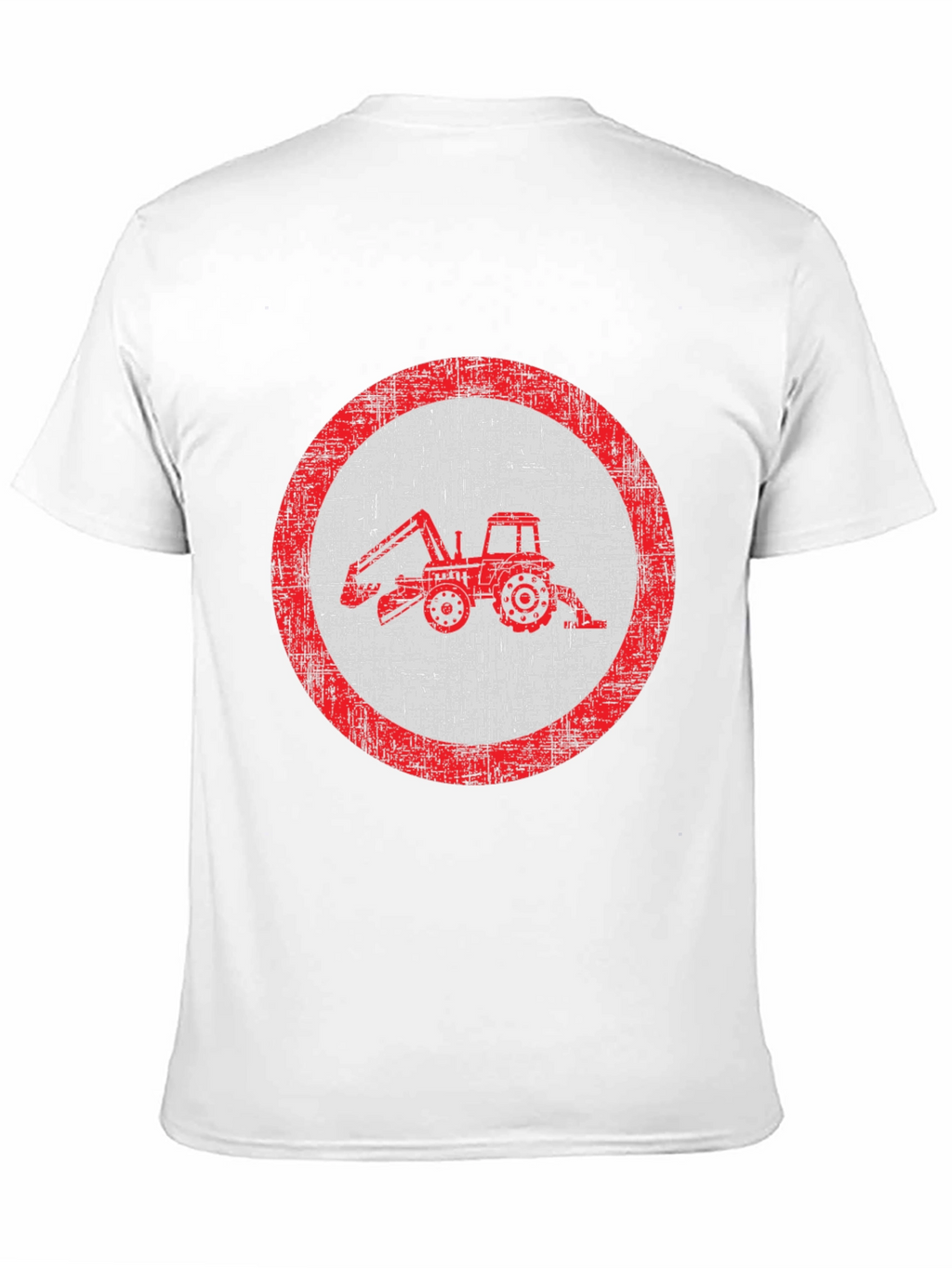 Distressed Tractor Graphic Tee - Black Cotton Blend