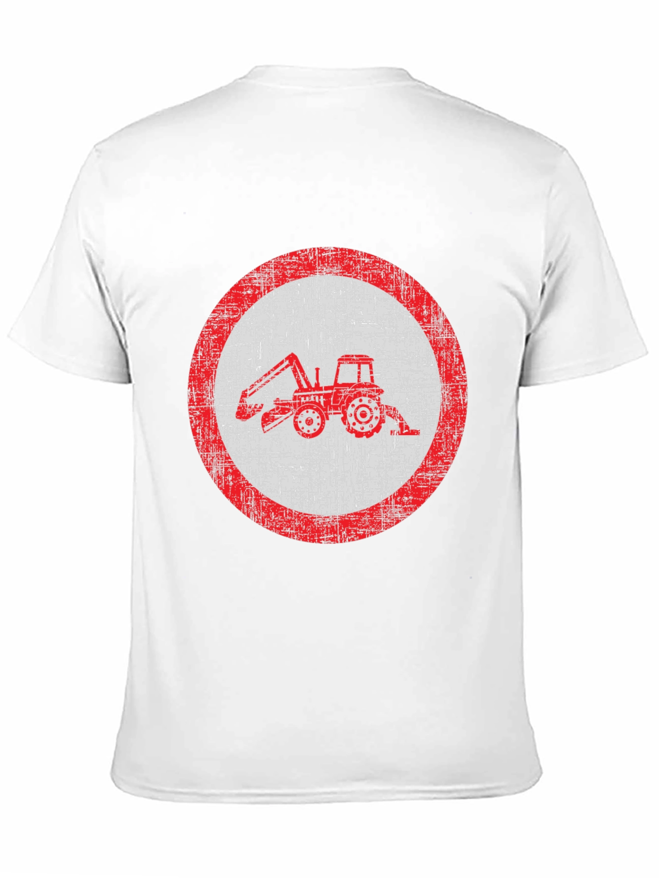Distressed Tractor Graphic Tee - Black Cotton Blend