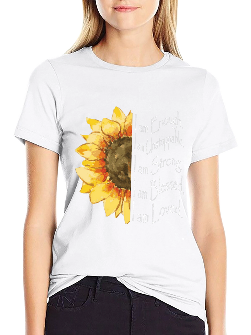 Sunflower Inspirational T-Shirt - Enough Unstoppable Strong