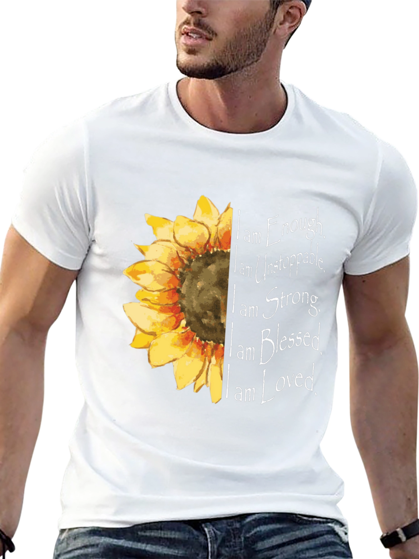Sunflower Inspirational T-Shirt - Enough Unstoppable Strong
