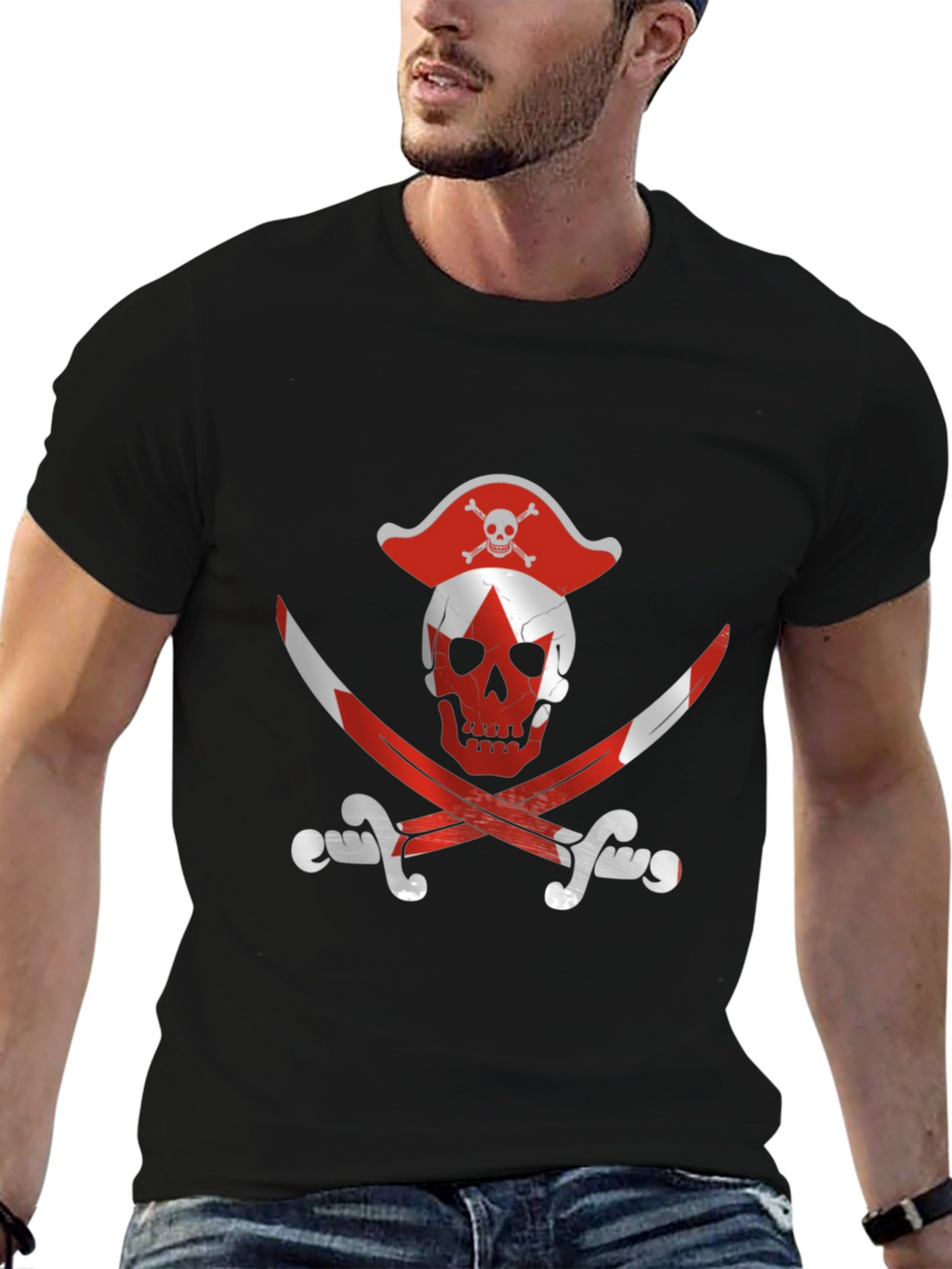 Pirate Flag Graphic Tee - Black T-Shirt