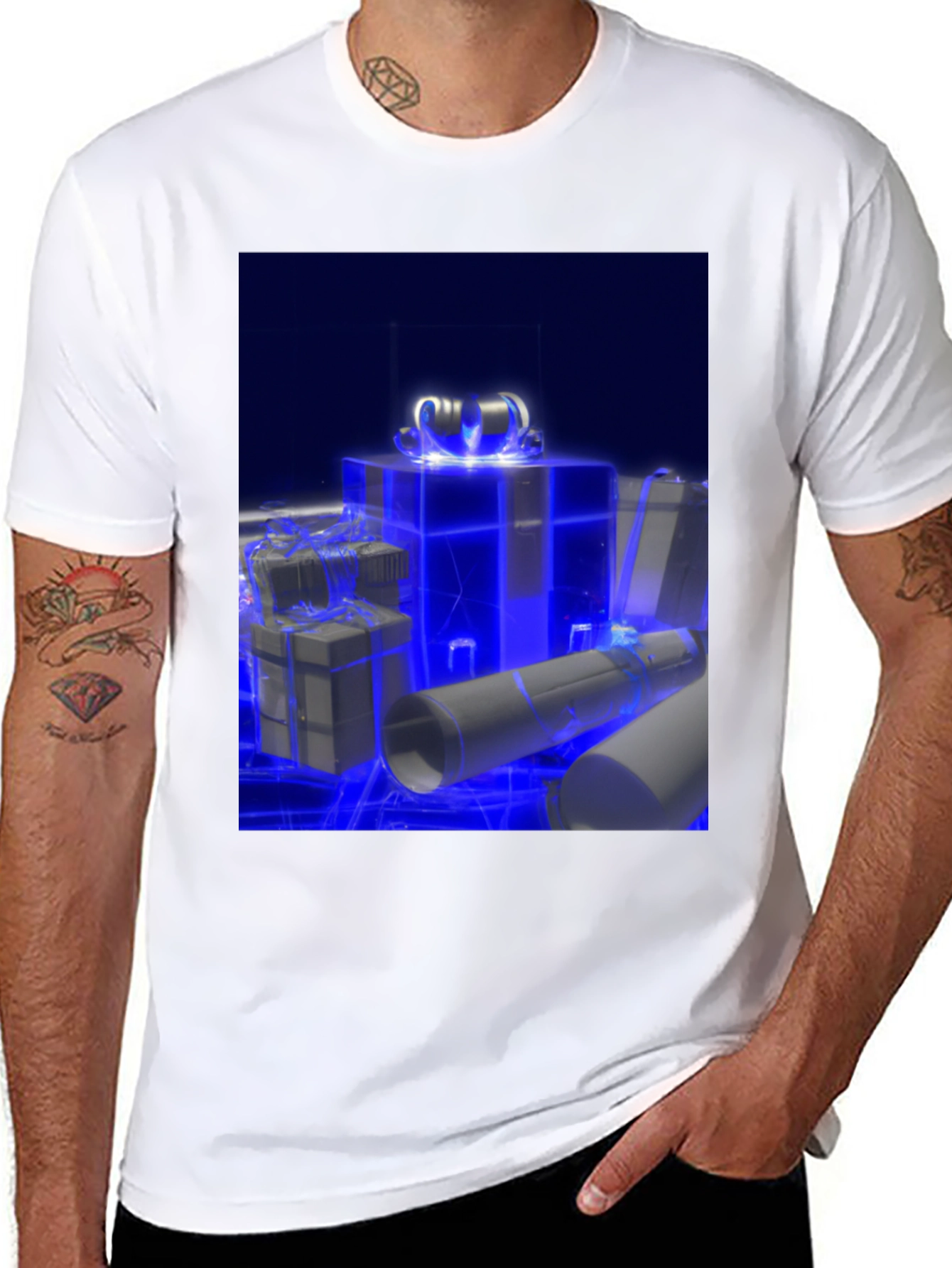 Glowing Gift T-Shirt - Futuristic Holiday Style