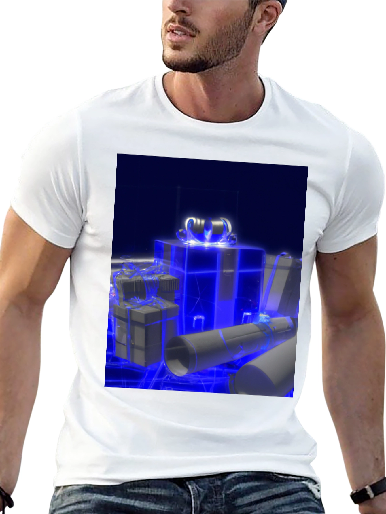 Glowing Gift T-Shirt - Futuristic Holiday Style