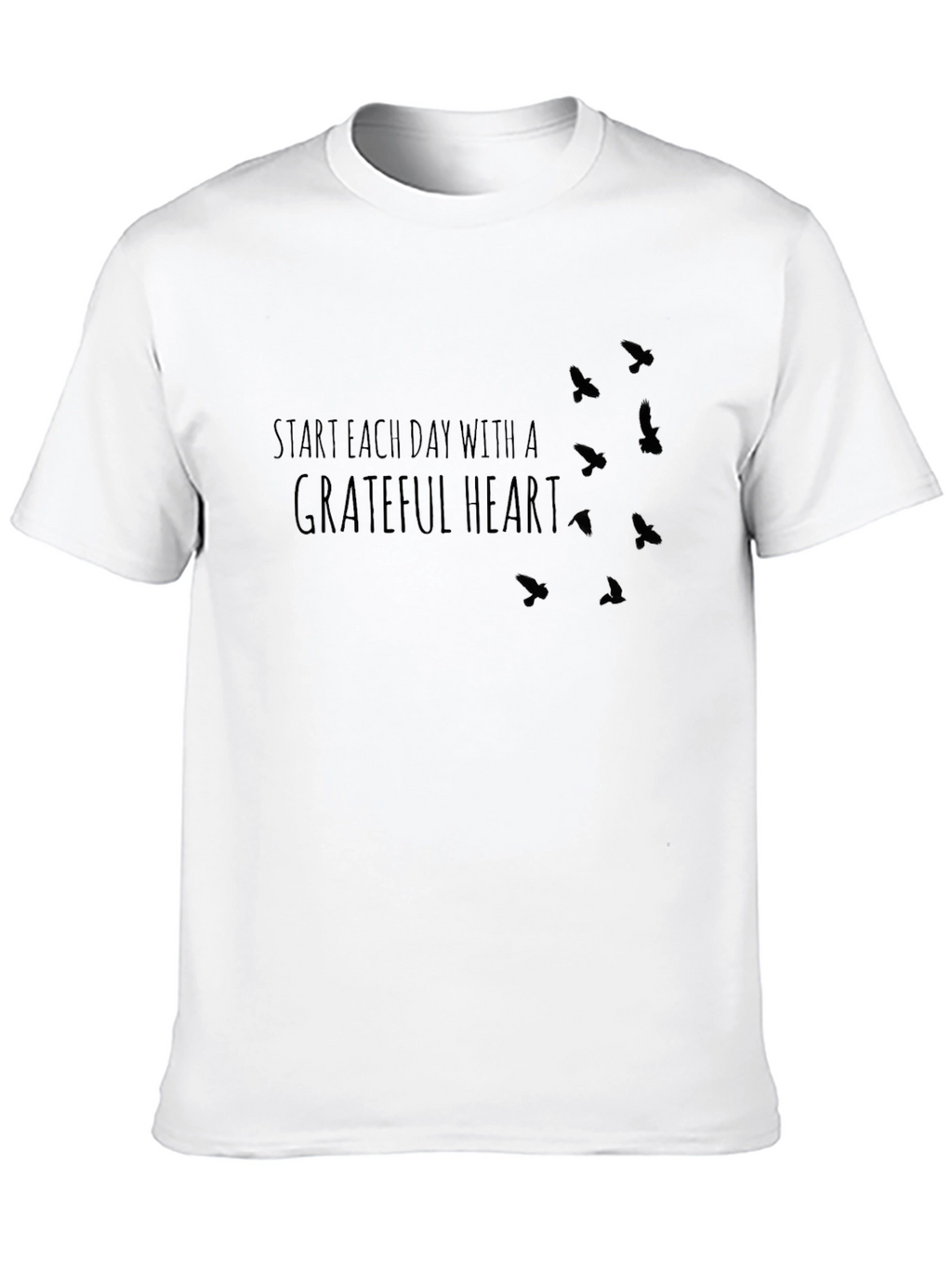 Grateful Heart Graphic Tee - Inspirational Bird Design