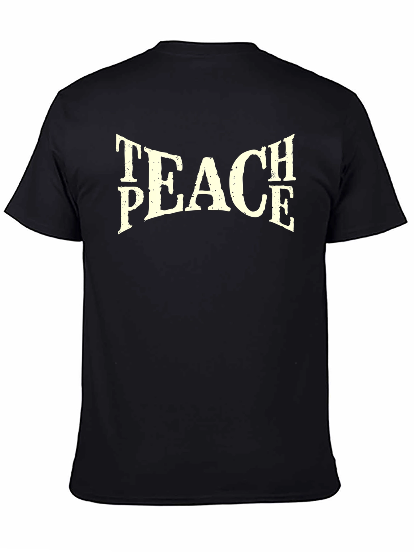 Teach Peace Graphic Tee - Black Cotton T-Shirt