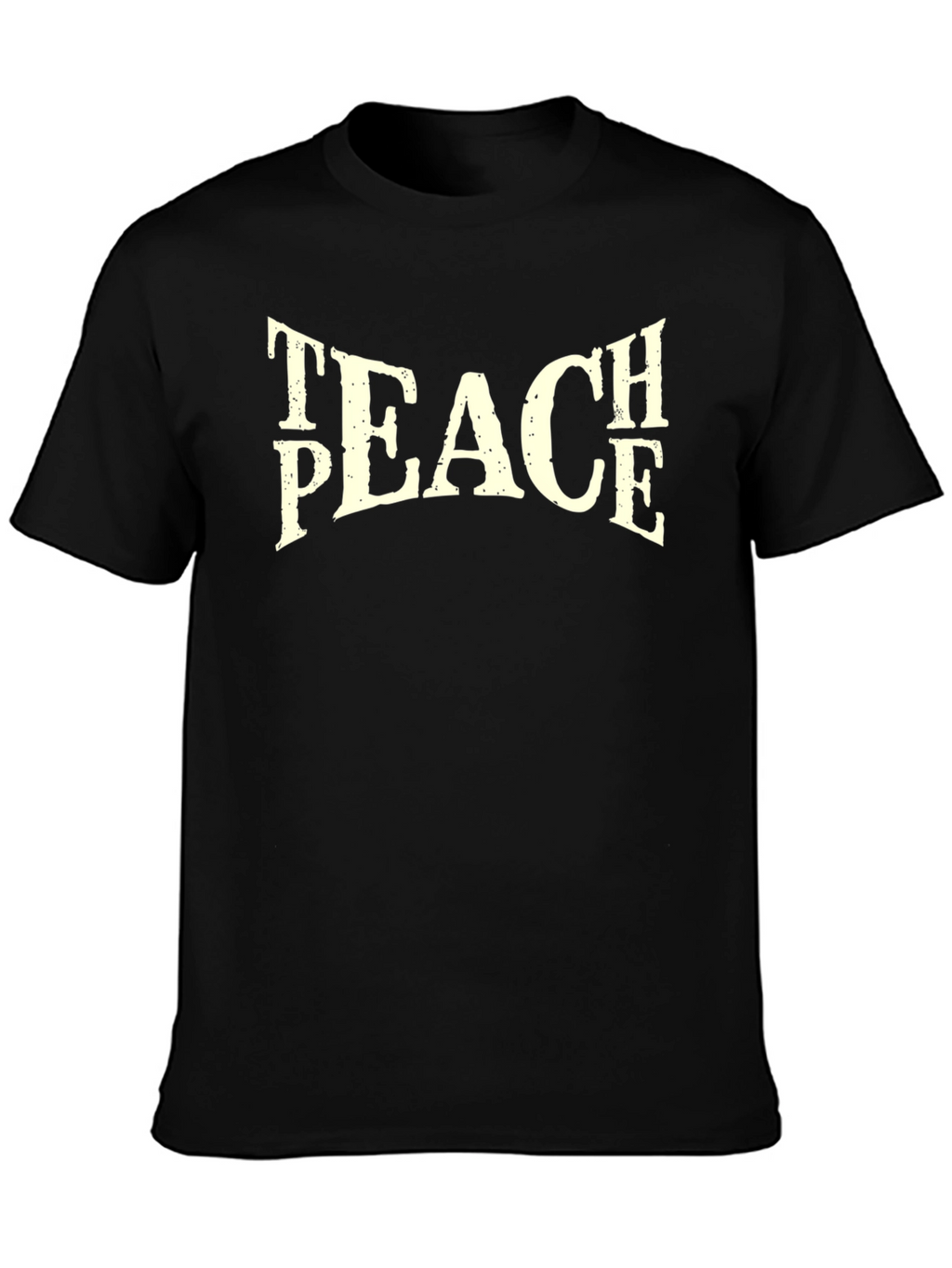 Teach Peace Graphic Tee - Black Cotton T-Shirt