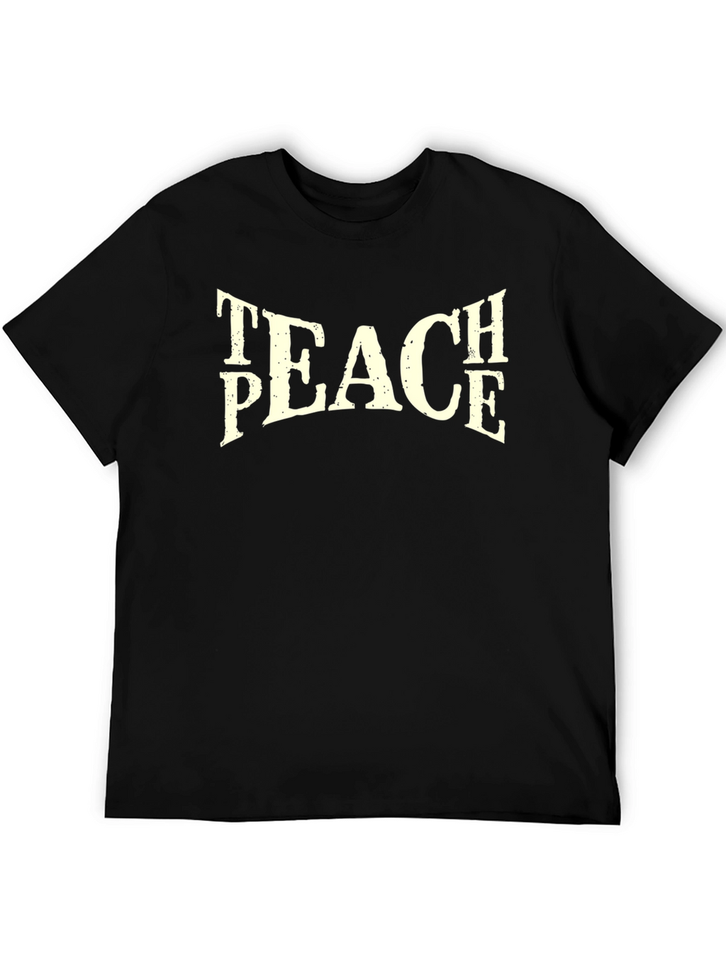Teach Peace Graphic Tee - Black Cotton T-Shirt