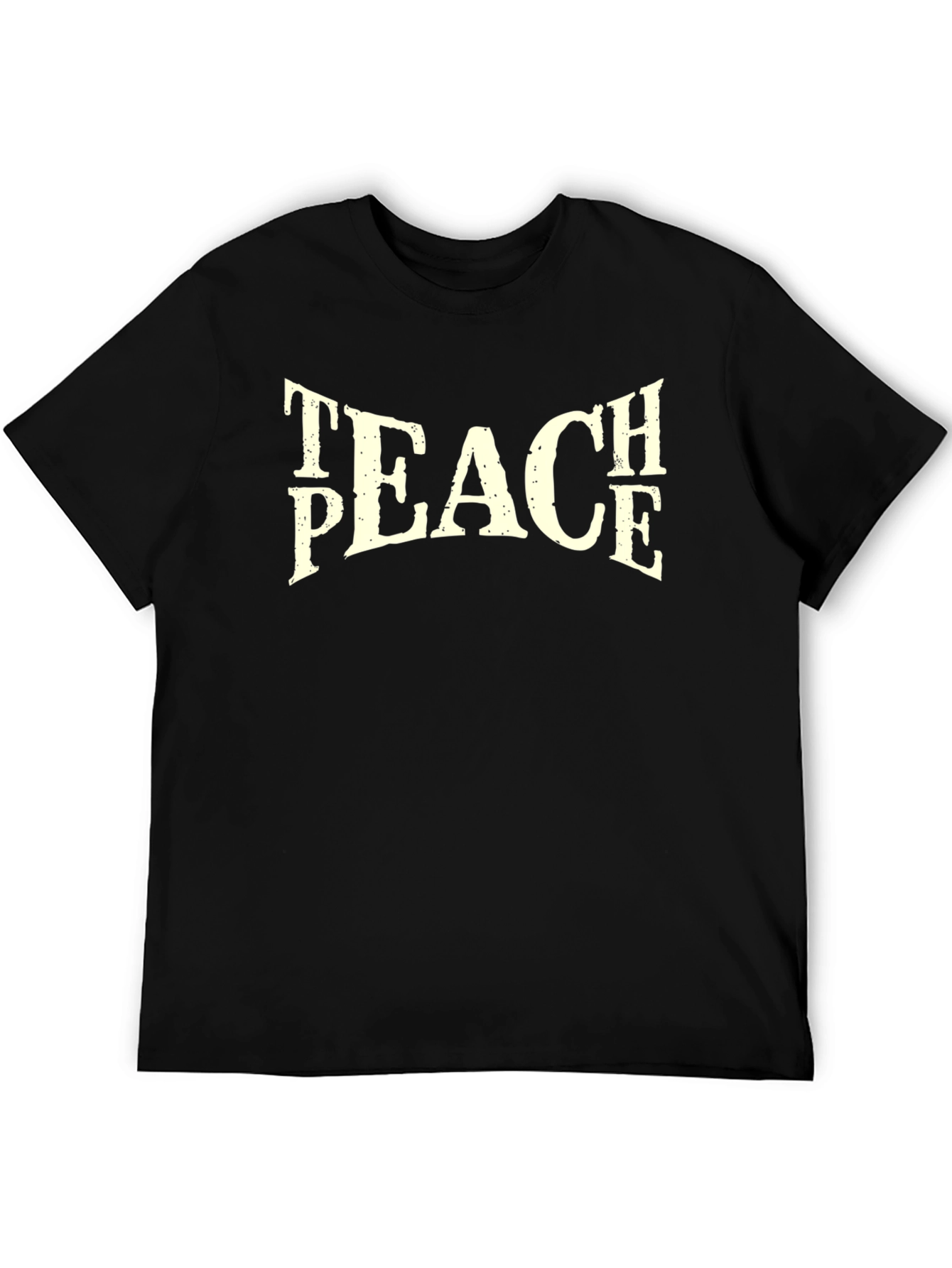 Teach Peace Graphic Tee - Black Cotton T-Shirt