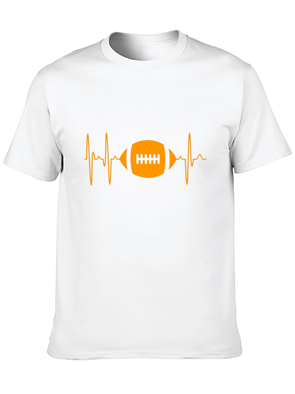 Football Heartbeat Graphic Tee - Black Cotton T-Shirt