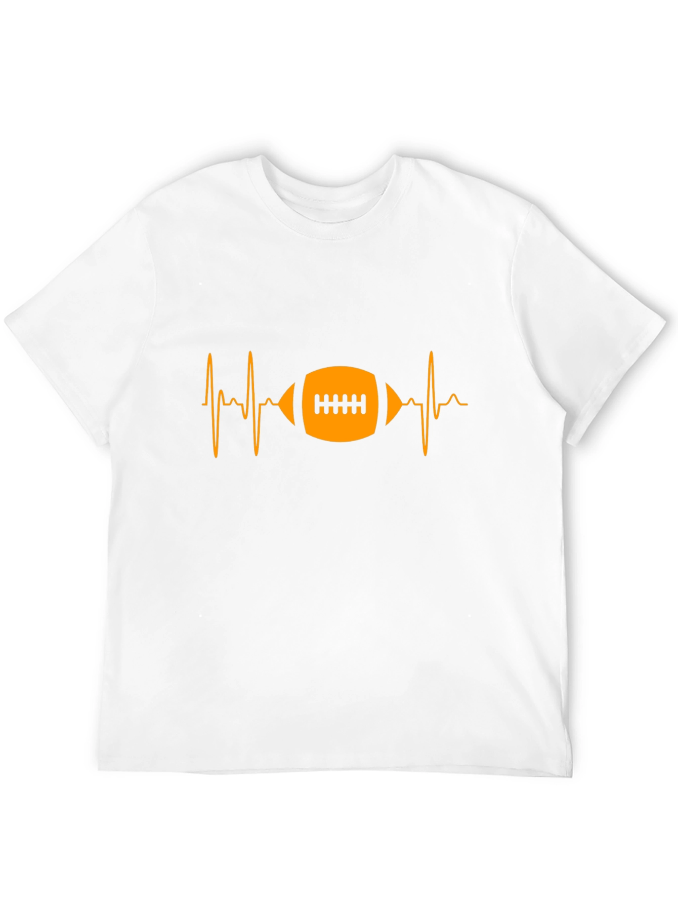 Football Heartbeat Graphic Tee - Black Cotton T-Shirt