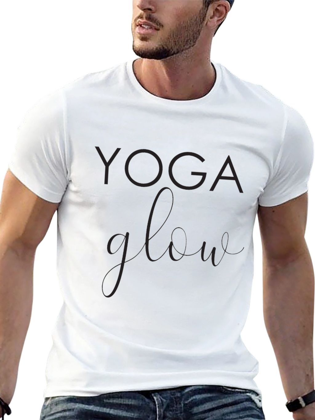 Yoga Glow Black Graphic Tee Shirt