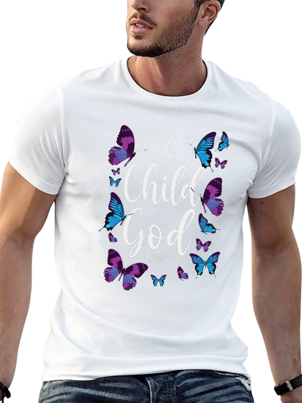 I Am A Child of God Butterfly T-Shirt