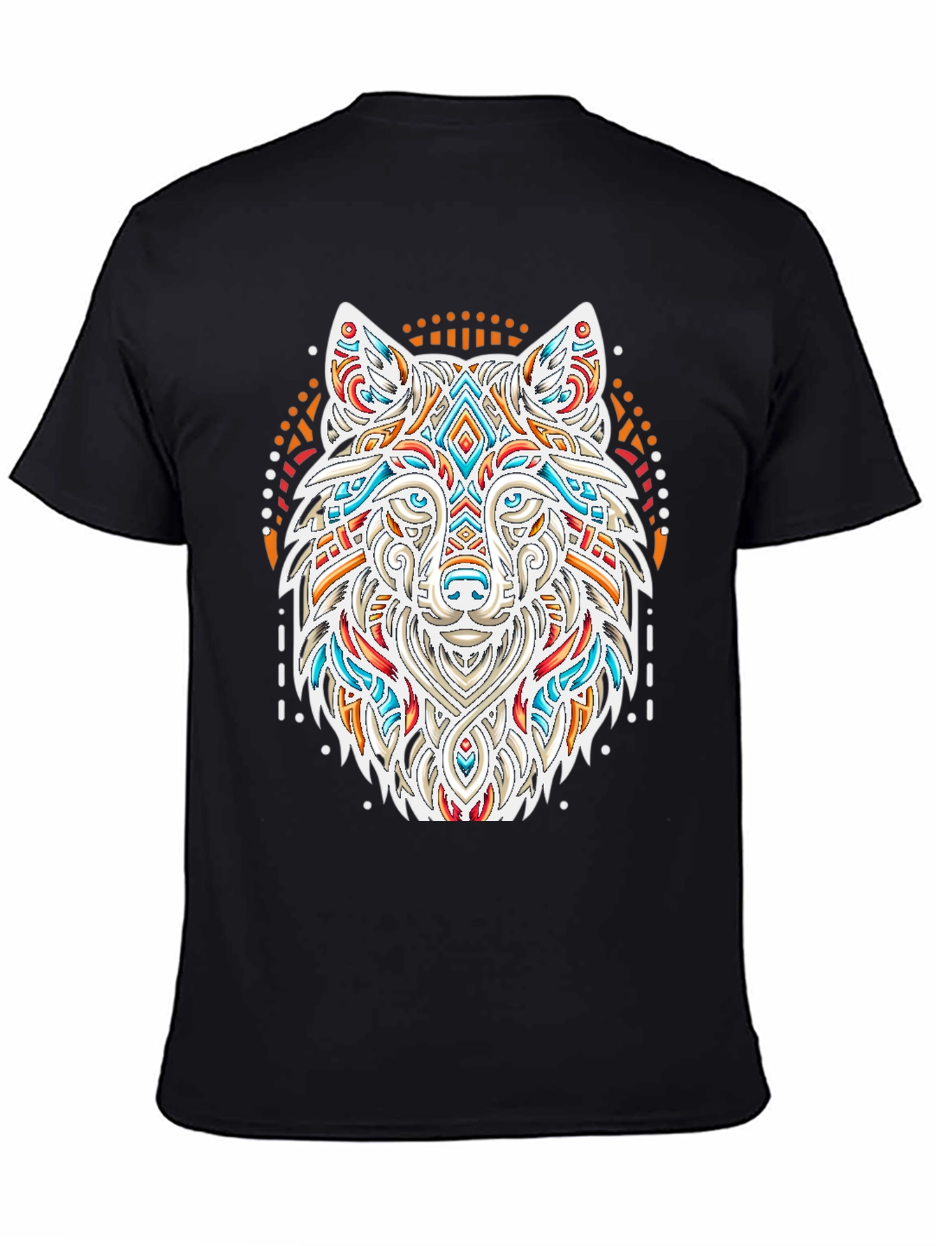 Wolf Graphic Print Black T-Shirt