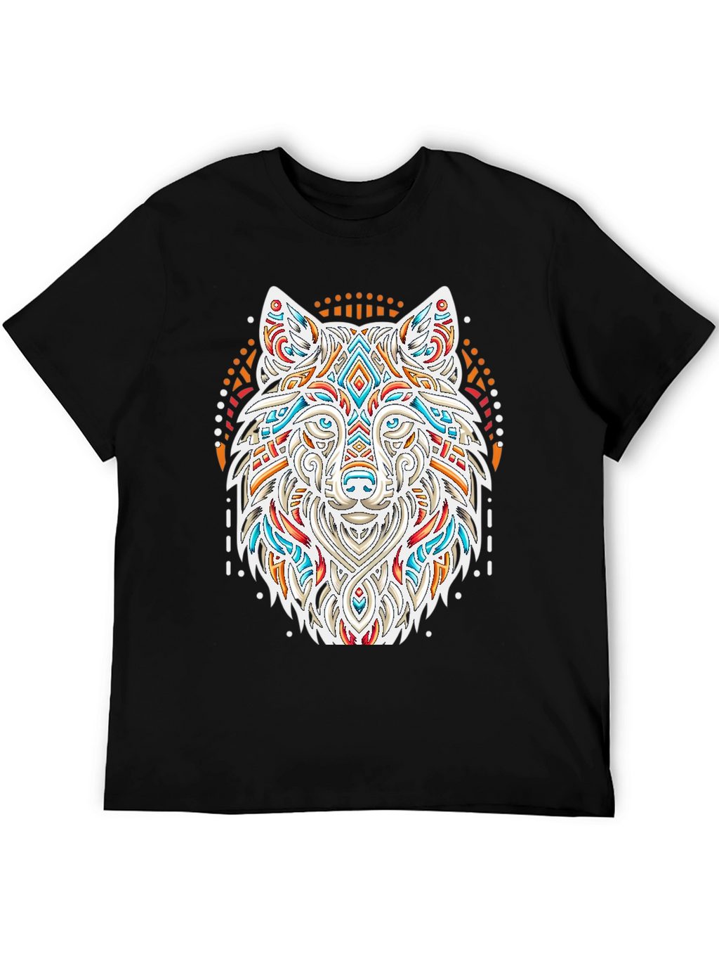 Wolf Graphic Print Black T-Shirt