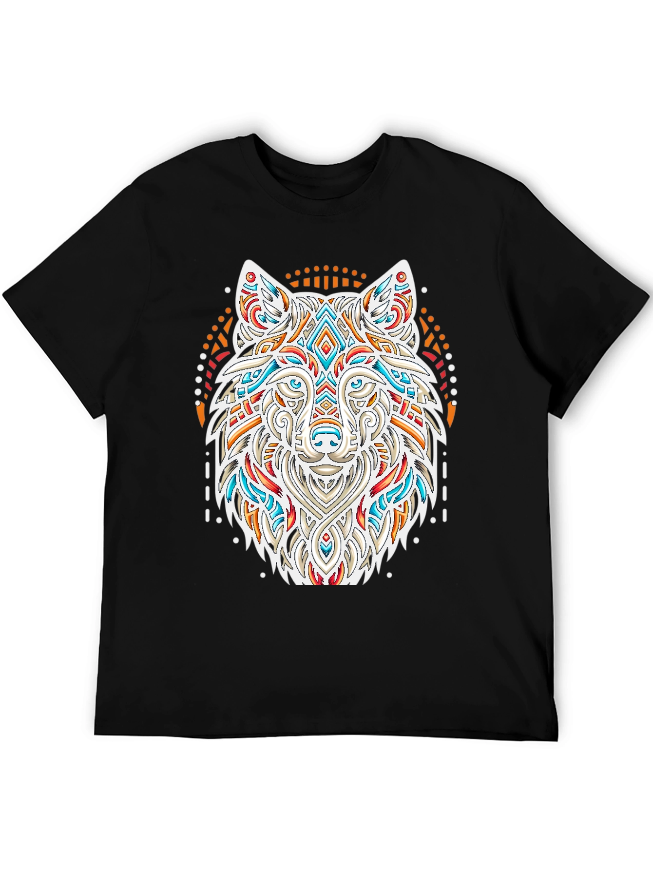 Wolf Graphic Print Black T-Shirt