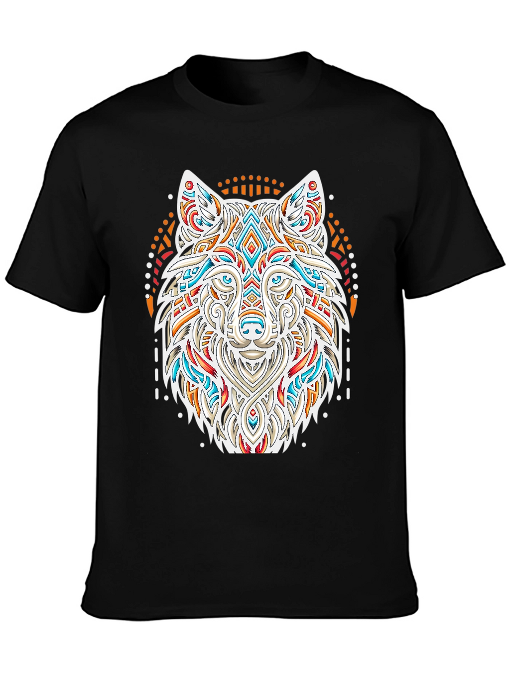 Wolf Graphic Print Black T-Shirt