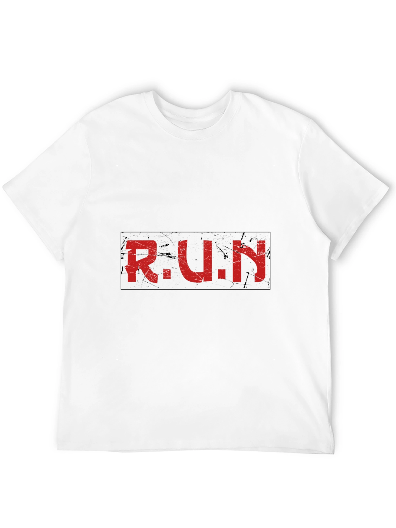 Distressed RUN Graphic Black T-Shirt