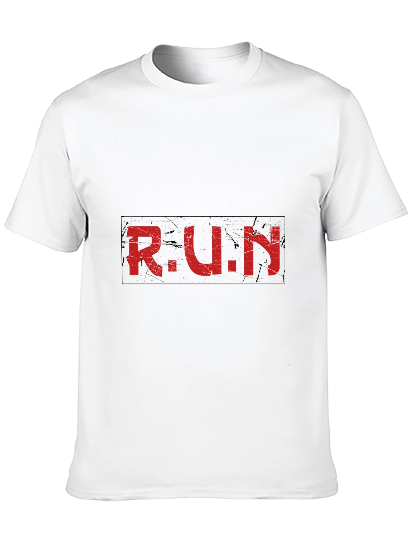 Distressed RUN Graphic Black T-Shirt