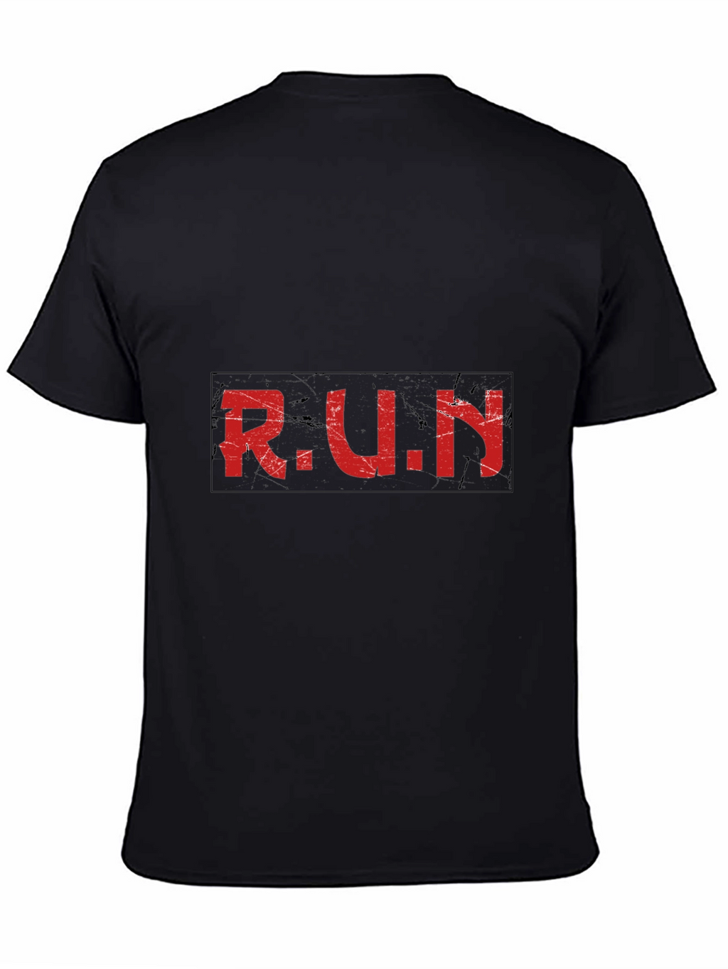 Distressed RUN Graphic Black T-Shirt