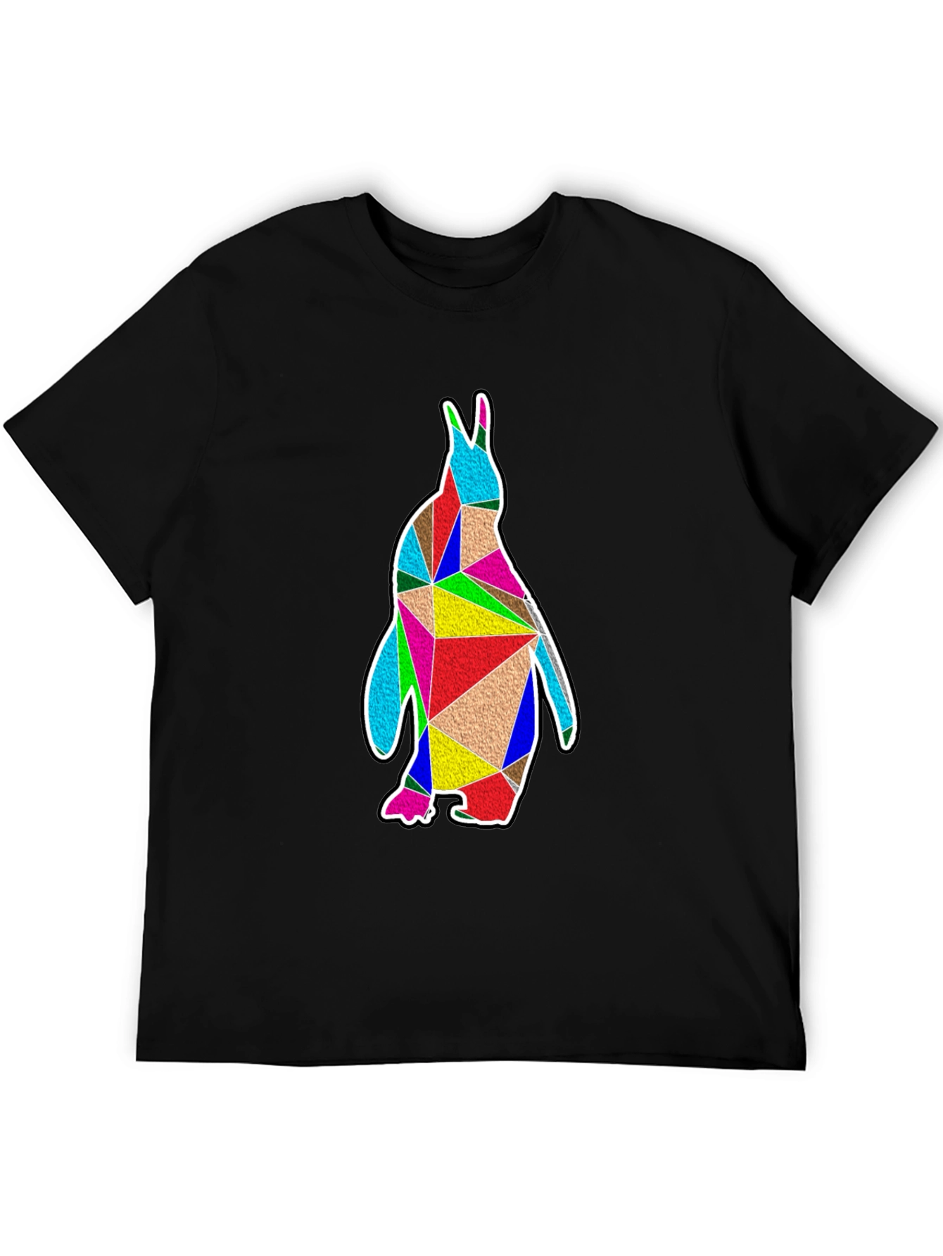 Geometric Penguin Graphic Tee - Unique Design