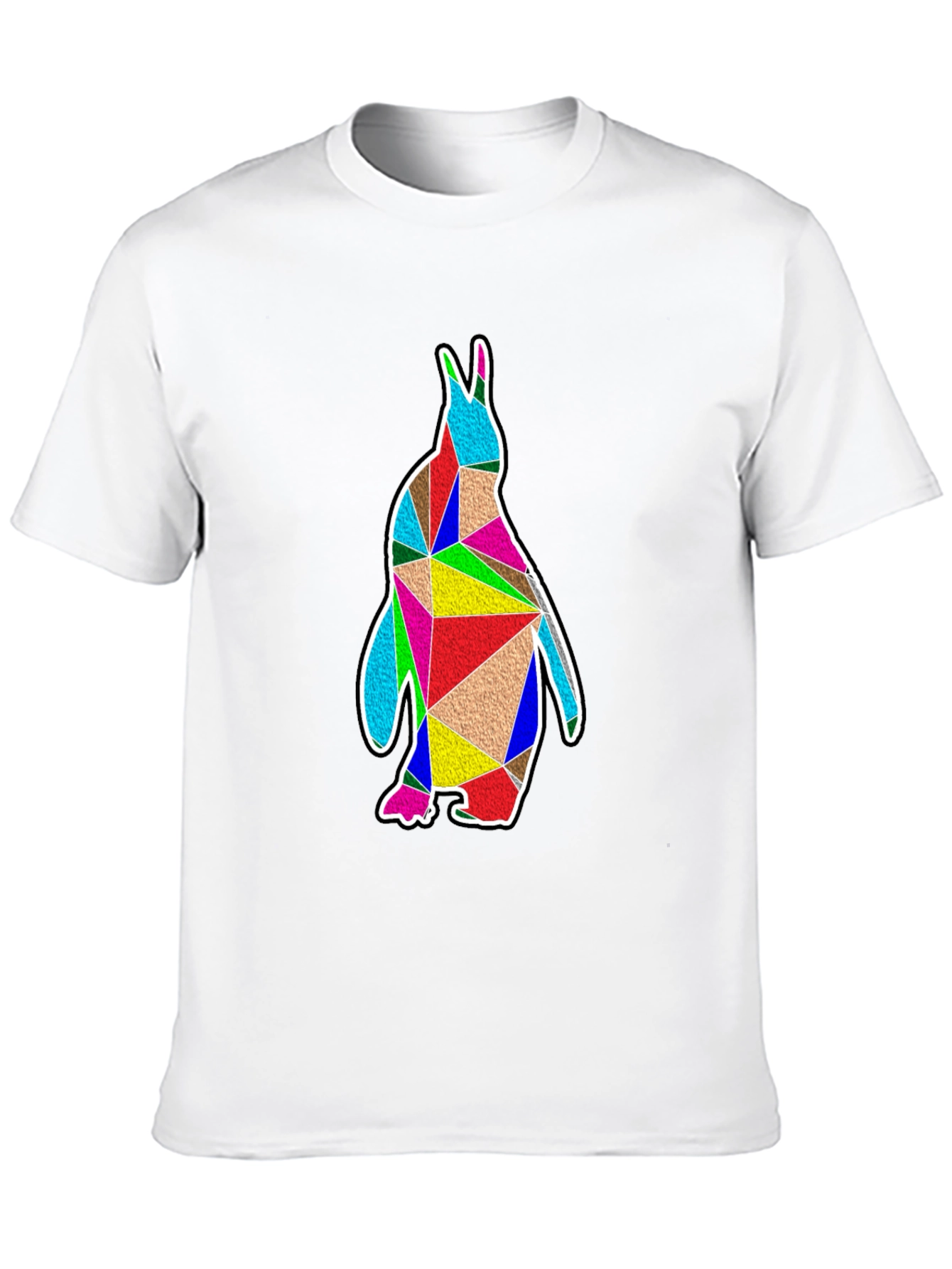 Geometric Penguin Graphic Tee - Unique Design