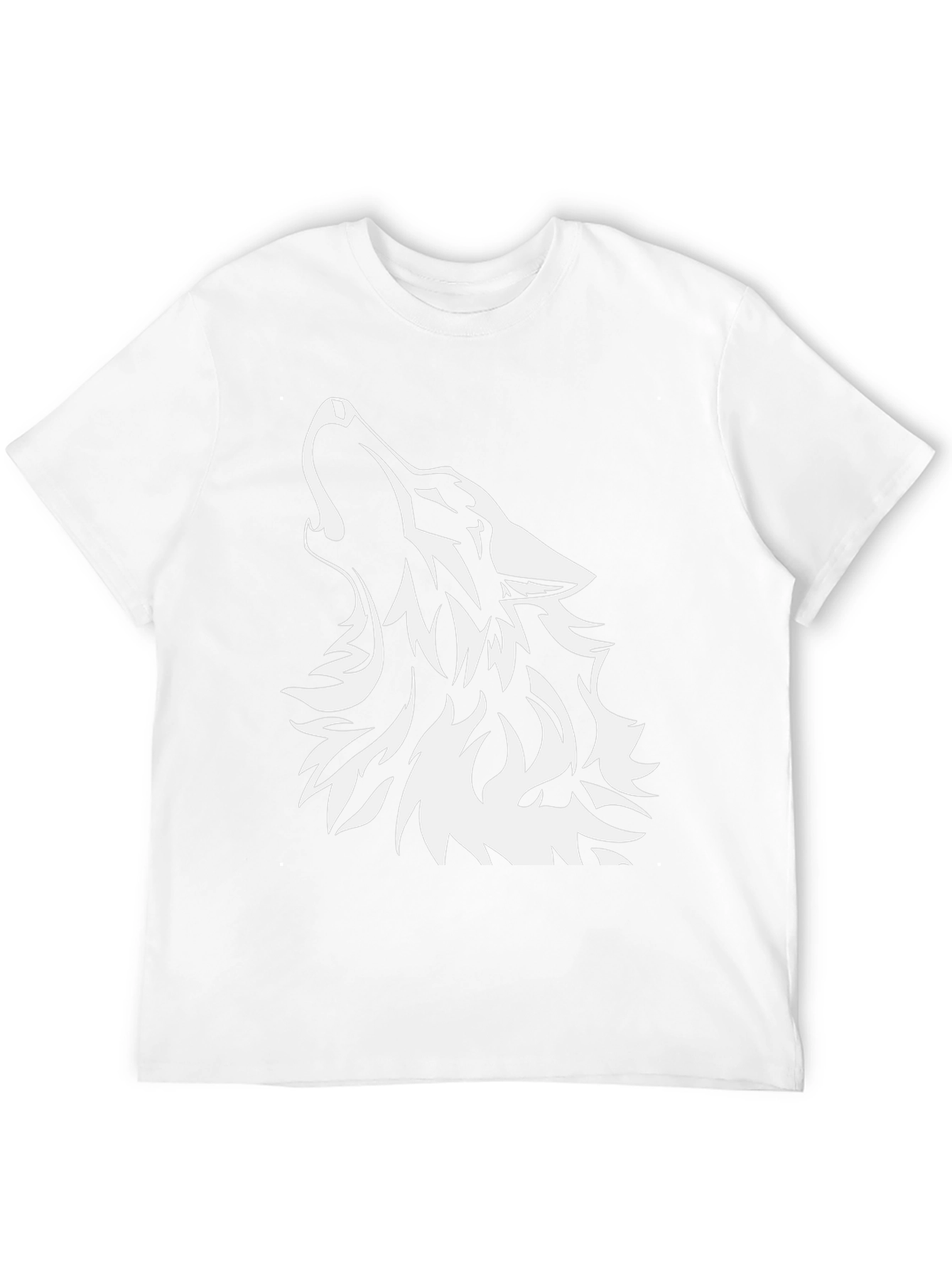 Black T-Shirt with Wolf Graphic